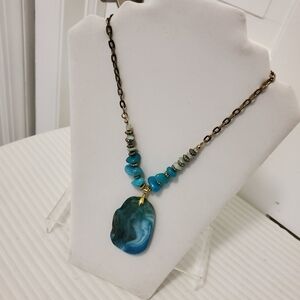 Fashion Jewelry necklace blue/gold